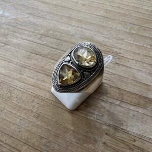 bague double citrine en argent 925 taille 56