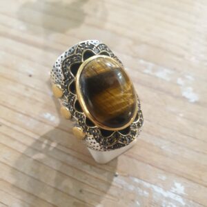 bague oeil de tigre argent 925